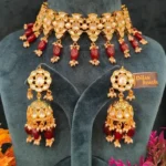 Ruby- Pearl Kundan  Necklace Set- NEC12012306