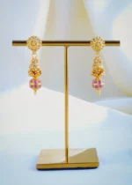 Ruby Pearl Matar Mala Necklace Set (Antique Gold) NEC000907 - Image 3