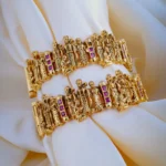 Ruby Ram Darbar Bangles (Antique Gold) BAN000987