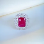 Ruby Red Cocktail Ring (Silver) RING01206
