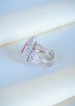 Ruby Red Cocktail Ring (Silver) RING01206 - Image 3