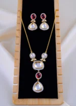 Ruby Royale Necklace Set (Yellow Gold) NEC002007
