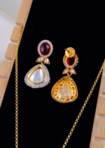 Ruby Royale Necklace Set (Yellow Gold) NEC002007 - Image 3