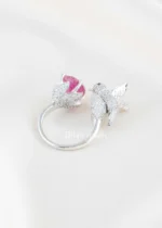 Ruby Silver Plated Diamond Ring- RING02827 - Image 3