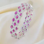 Ruby Single Openable Bangle (Silver) BRA001497