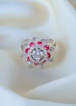 Ruby Solitaire Ring (Silver) RING01404