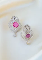 Ruby Statement Diamond Pendant Set (Silver) PSET01473 - Image 3