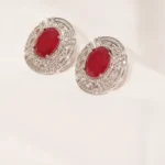 Ruby Statement Studs (Silver) EAR000460