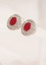 Ruby Statement Studs (Silver) EAR000460