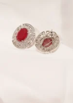 Ruby Statement Studs (Silver) EAR000460 - Image 2