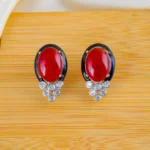 Ruby Statement Studs (Silver) EAR001542