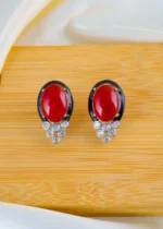 Ruby Statement Studs (Silver) EAR001542