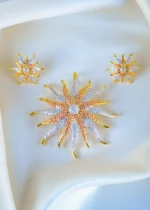 Ruby Sun Pendant Set (Yellow Gold) PSET01339