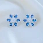Sapphire Blossom Earrings (Silver) EAR001872