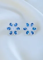 Sapphire Blossom Earrings (Silver) EAR001872
