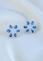Sapphire Blossom Earrings (Silver) EAR001872 - Image 2