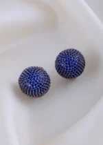 Sapphire Dome Earrings (Antique Silver) EAR001976 - Image 2