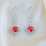 Scarlet Majesty Earrings (Silver) EAR001479