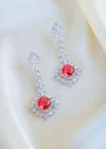 Scarlet Majesty Earrings (Silver) EAR001479 - Image 2
