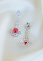 Scarlet Majesty Earrings (Silver) EAR001479 - Image 3