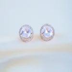 Screw Back 2ct. Oval Cut Stud Earrings (Rose Gold) EAR001684