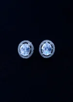 Screw Back 2ct. Oval Cut Stud Earrings (Silver) EAR001685
