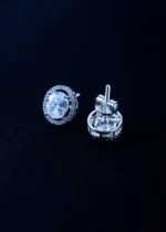 Screw Back 2ct. Oval Cut Stud Earrings (Silver) EAR001685 - Image 3