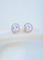 Screw Back 3ct. Oval Cut Stud Earrings (Rose Gold) EAR001650