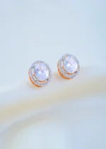 Screw Back 3ct. Oval Cut Stud Earrings (Rose Gold) EAR001650 - Image 2