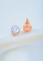 Screw Back 3ct. Oval Cut Stud Earrings (Rose Gold) EAR001650 - Image 3