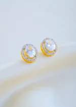 Screw Back 3ct. Oval Cut Stud Earrings (Yellow Gold) EAR001649