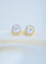 Screw Back 3ct. Oval Cut Stud Earrings (Yellow Gold) EAR001649 - Image 3