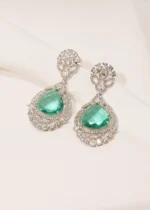 Sea Green Danglers (Silver) EAR000515