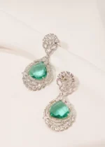 Sea Green Danglers (Silver) EAR000515 - Image 2