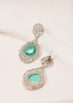 Sea Green Danglers (Silver) EAR000515 - Image 3