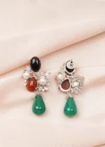Semi Precious Stone Earrings (Silver) EAR000766 - Image 2