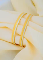 Set of 2 Gold- Rhodium Bangles (Yellow-Gold & White Rhodium) BAN000101 - Image 2