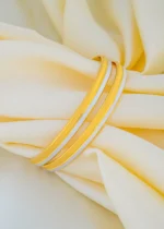 Set of 2 Gold- Rhodium Bangles (Yellow-Gold & White Rhodium) BAN000101 - Image 4