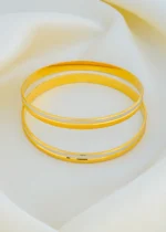 Set of 2 Gold- Rhodium Bangles (Yellow-Gold & White Rhodium) BAN000101 - Image 5