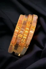 Set of 4 Gold- Rhodium Bangles BAN000119 - Image 5