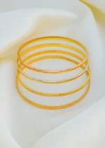 Set of 4 Gold- Rhodium Bangles (Tri-color plating) BAN000102 - Image 6