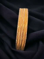 Set of 4 Gold- Rhodium Bangles (Tri-color plating) BAN000102