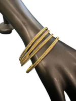 Set of 4 Gold- Rhodium Bangles (Tri-color plating) BAN000102 - Image 2