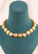 Shahi Teardrop Kundan Necklace Set (Yellow Gold) NEC002709 - Image 2