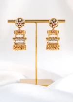 Sheesh Mahal Jharokha Earrings (Yellow Gold) EAR002517 - Image 3