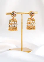 Sheesh Mahal Jharokha Earrings (Yellow Gold) EAR002517 - Image 4