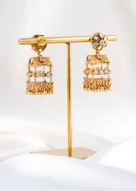 Sheesh Mahal Jharokha Earrings (Yellow Gold) EAR002517 - Image 5