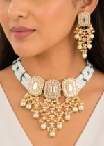 Sheesh Royale Necklace Set (Yellow Gold) NEC002673 - Image 4