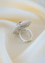 Shimmer Blue Cocktail Ring (Silver) RING01442 - Image 4