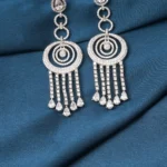 Shimmer Cocktail Danglers (Silver) EAR000734